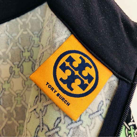 Tory Burch Silk Summer Dress / Green  Black - Size Medium - Picture 8 of 13